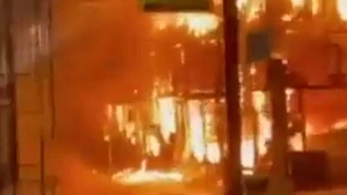 The Barabashovo market in Kharkiv  has gone up in flames.