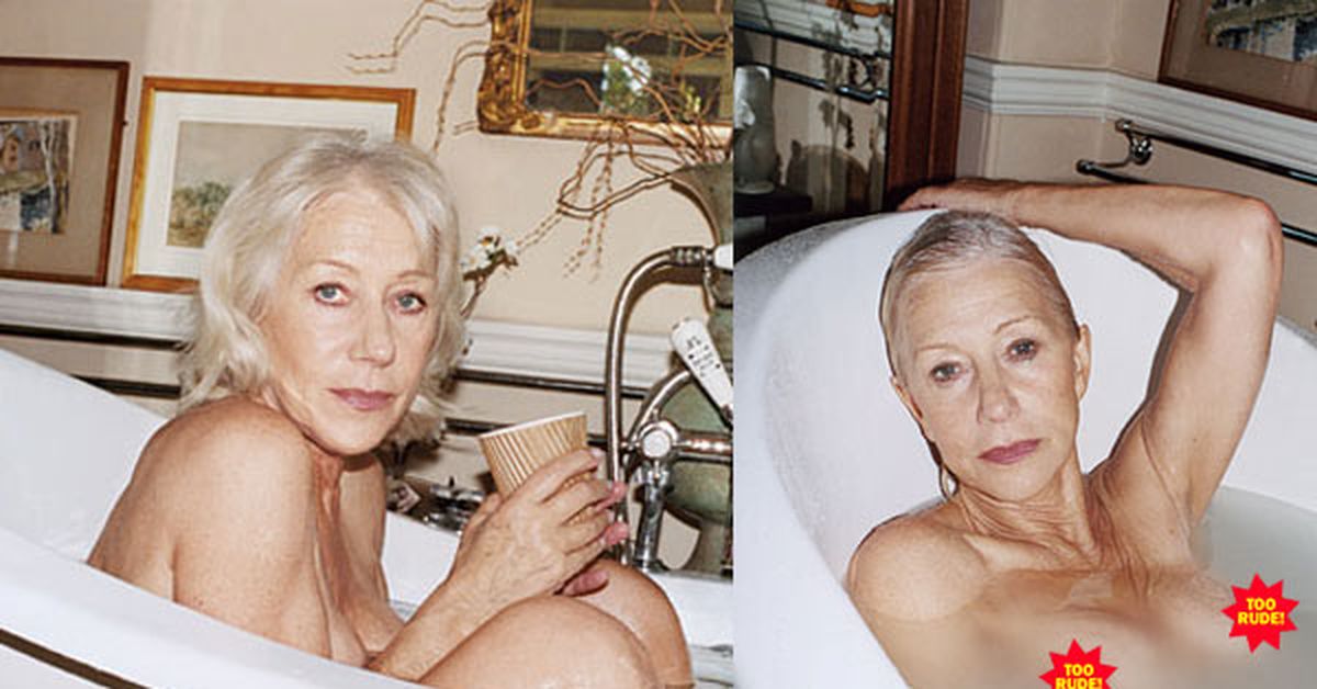 64-year-old Helen Mirren goes topless for mag shoot.