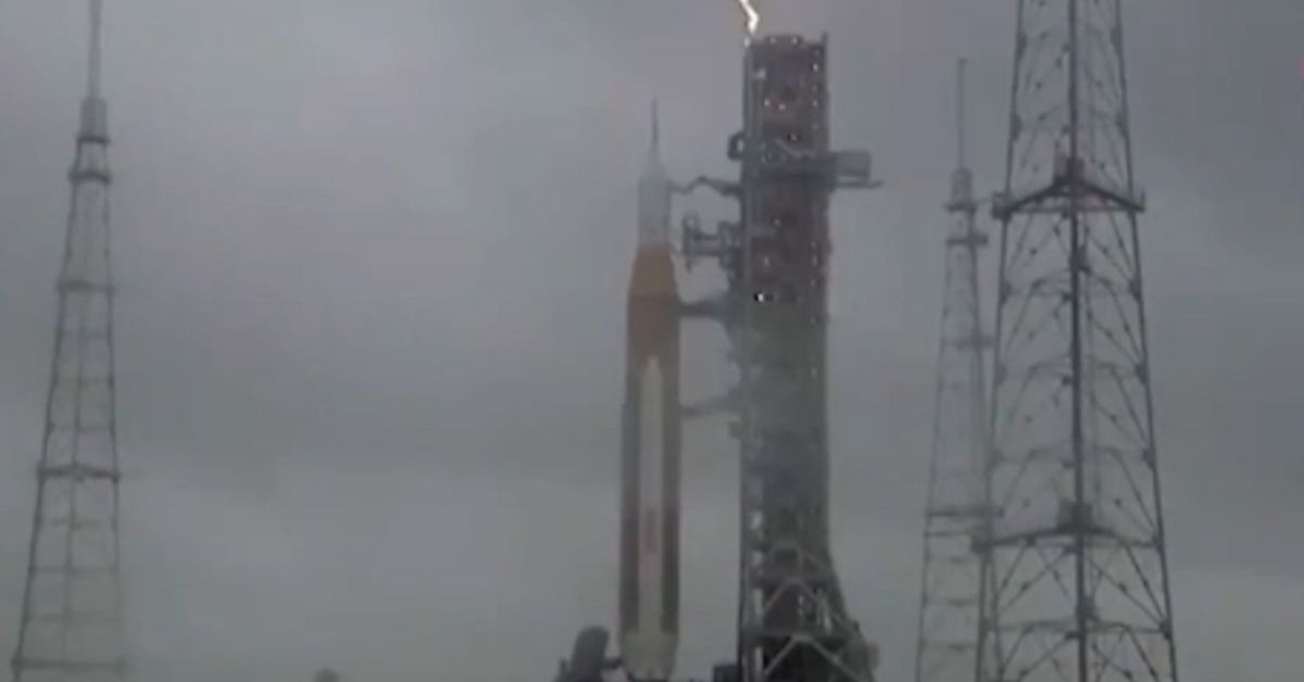 Lightning strikes NASA rocket ahead of crucial launch rehearsal - 9News
