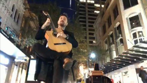 Sydney busker theft teen charged live stream video Pitt Street Mall crime news NSW Australia