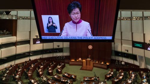 Ms Lam's address was her second as leader.