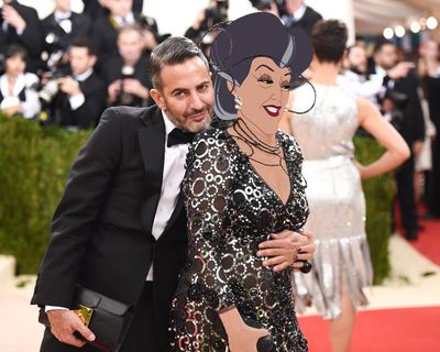 Marc Jacobs and Bette Midler as Cinderella's wicked stepmother, Lady Tremaine