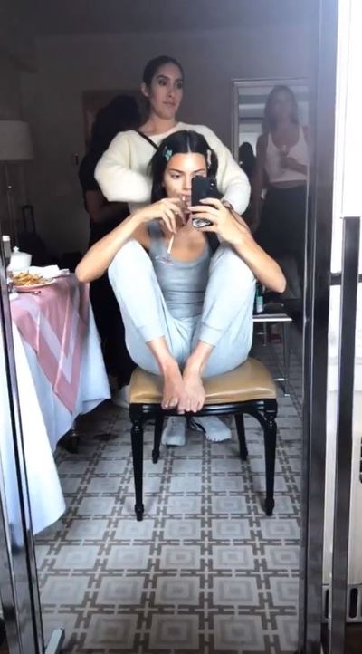 <p>The 2018 Met Gala is finally here and the world's most
stylish celebrities are getting ready to descend upon the red carpet at the
Metropolitan Museum of Art for this year's celebration; &lsquo;Heavenly Bodies:
Fashion and the Catholic Imagination&rsquo;.<br />
<br />
We
look at just how the A-list, including Kendall Jenner, Madonna and Karlie Kloss
prepare&nbsp;</p>
<p>Kris Jenner's model daughter keeps her cool as hairstylist Jen Akin tends to her tresses</p>