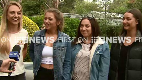 Chloe Musgrave, Katie Herft, Taylor McCracken  and Haylee Payne were lost out at sea yesterday. (9NEWS)
