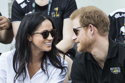 Markle and Prince Harry made their first public appearance as a couple at the Invictus Games. (AAP)