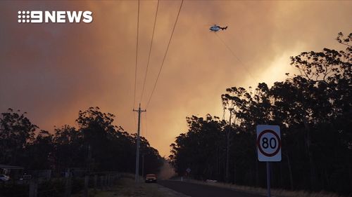 Helicopters have been supporting fire crews on the ground at Mount Kingiman