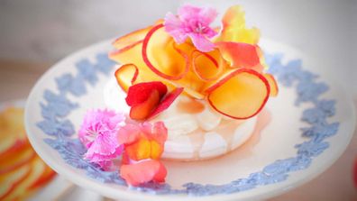 Peach, vanilla and rosewater pavlova recipe