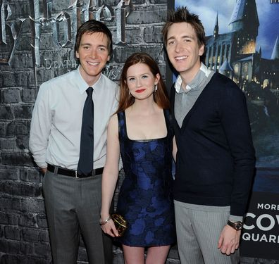 Oliver Phelps, James Phelps and Bonnie Wright