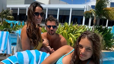 Snezana Wood with daughter Eve and husband Sam