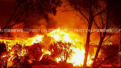 An estimated $1m of hay has been destroyed in the blaze. (9NEWS)