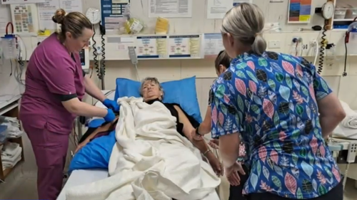 A Yorke Peninsula woman is recovering from an unusual and aggressive eagle ray attack after a 15cm barb pierced her arm, barely missing an artery.