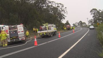 Two men were killed after the firetruck and car collided north of Lithgow.