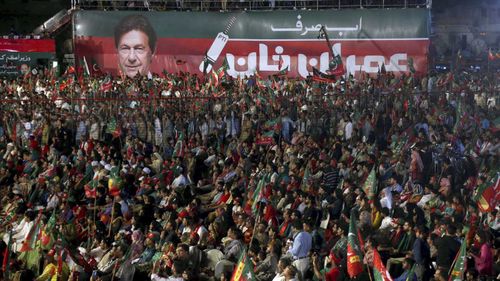 A rapturous rally for Imran Khan. (AAP)