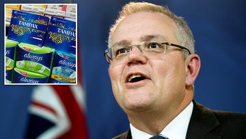 Federal Treasurer Scott Morrison has revealed plans to remove the 10 percent GST from tampons and sanitary pads. Picture: AAP