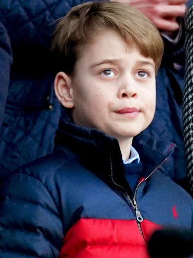 The Duchess of Cambridge and Prince George in the stands during the Guinness Six Nations match at Twickenham Stadium, London. Picture date: Saturday February 26, 2022.