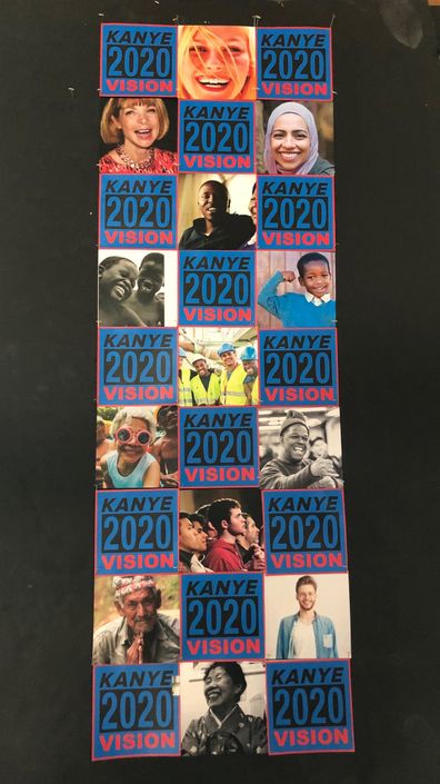 Kanye West, campaign poster, US presidential election, 2020, Twitter. Kirsten Dunst