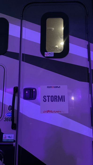 Kylie Jenner posted a number of photos prior to Travis Scott's set at the Astroworld music festival, including a photo of a trailer organised for three-year-old Stormi