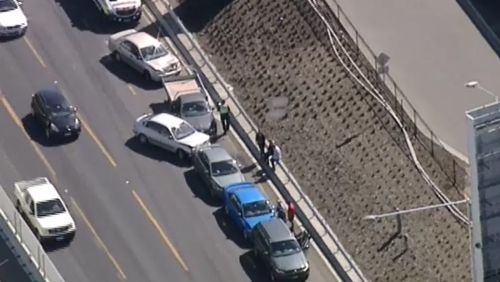 The latest crash happened just before 10am before the English Street overpass. (9NEWS)