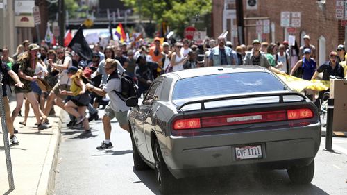 The car struck protesters in  Virginia. 