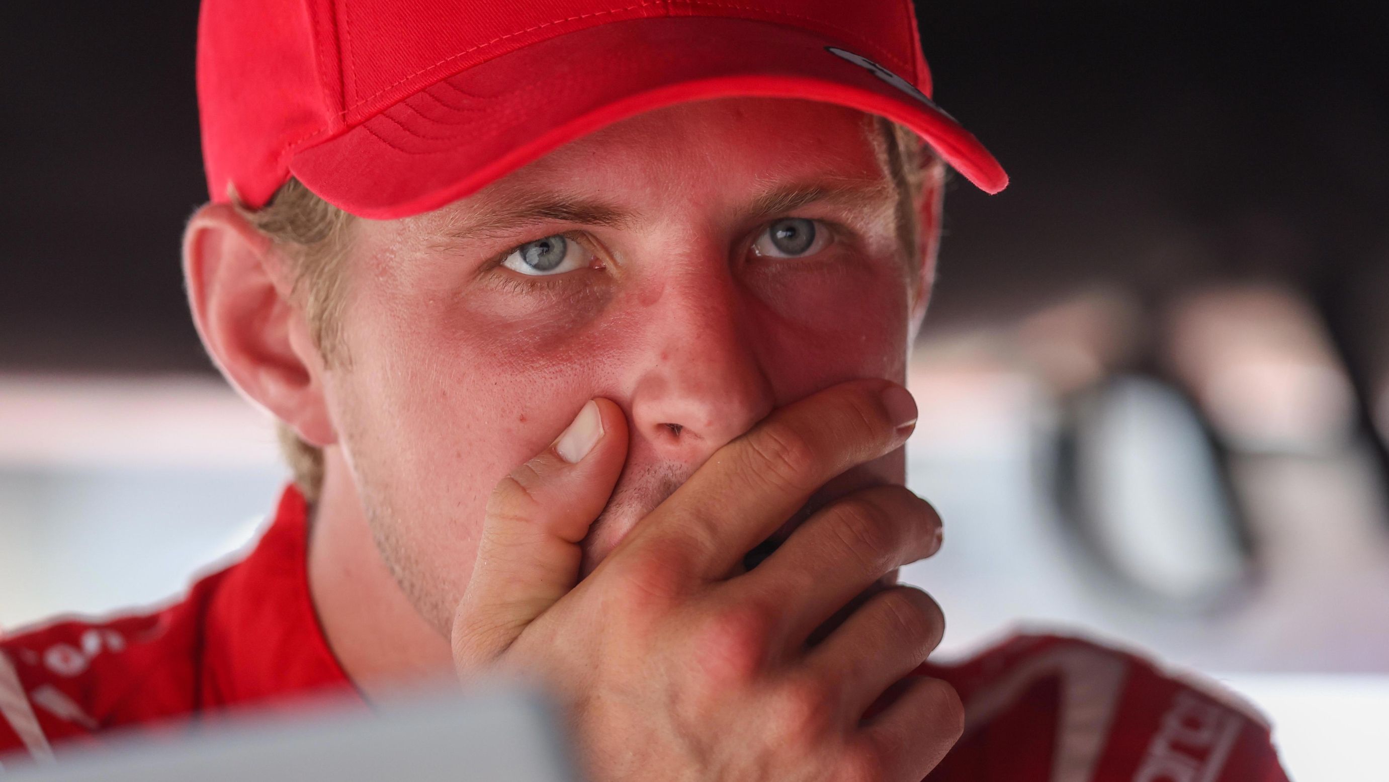 A red-faced Marcus Ericsson 