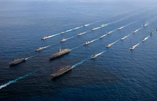US Navy ships headed by the aircraft carrier USS Ronald Reagan are taking part in the Keen Sword exercises.(US Navy).