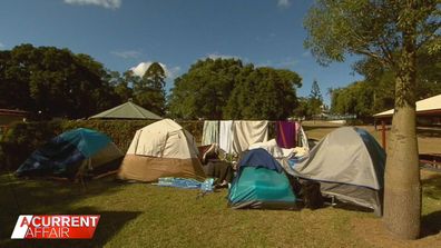 A group of homeless people are up in arms, saying they're being turfed out of a Queensland park to make way for a festival.