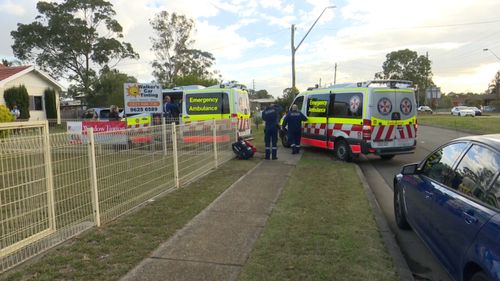 A 21-year-old man has been arrested near the scene. Picture: 9NEWS