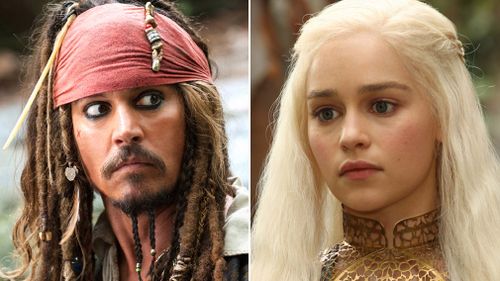 Captain Jack Sparrow from Pirates of the Caribbean; Khaleesi Dany Targaryen from Game of Thrones. (Disney/HBO)