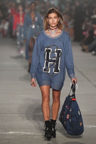 Hailey Baldwin walks the runway at the TommyLand Tommy Hilfiger Spring '17 Fashion Show on February 8, 2017 in Venice, California.