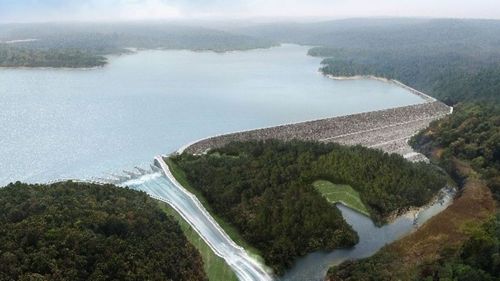 A computer generated image of the dam site from Xe-Pian Xe-Namnoy Power Co., Ltd.