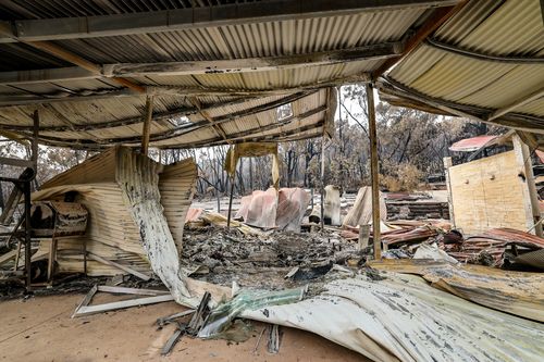  Carlisle River fire in the Otway National Park. Properties on Gellibrand-Carlisle road that were destroyed on Saturday.