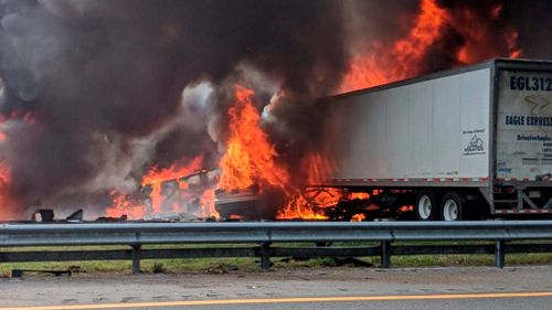 Five children heading to Disney World in a church van have died along with two truck drivers in fiery crash in north Florida. the Florida Highway Patrol said.