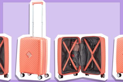 9PR: American Tourister Squasem Suitcase, Bright Coral
