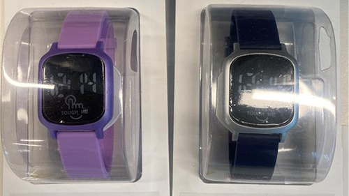 The digital watches come in a variety of colours.