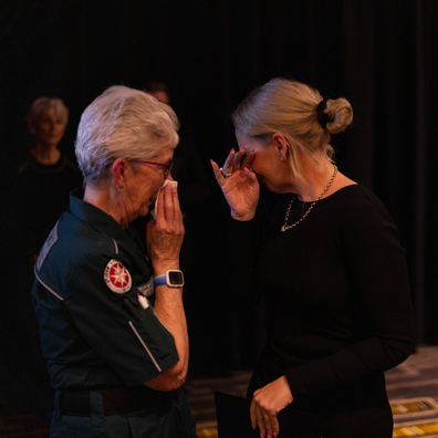 Brooke Hammond (right) with Jenny McNamara (left) after the performance.