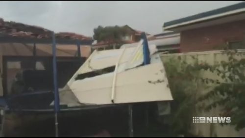 A Connelly woman has described the moment her patio was ripped from its foundations. Picture: 9NEWS
