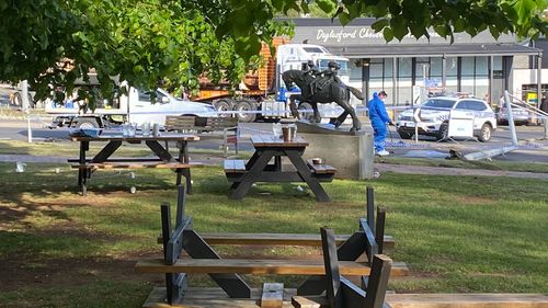 The aftermath of the fatal car crash in the regional Victorian town of Daylesford.