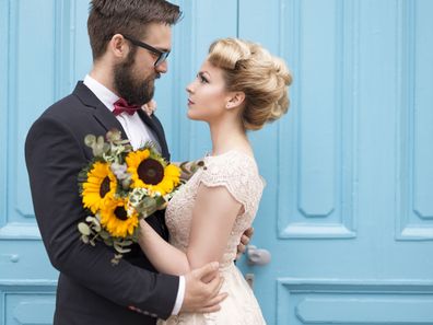 Couple on their wedding day