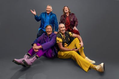 Three original Wiggles to hang up their skivvies