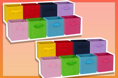 9PR: Klozenet 11 inch cube storage bins 8-pack, Multi Colored kids storage cubes, for Home, Kids Room, Nursery and Playroom, Closet and Toys Organization,/ toy storage bins (colorful)