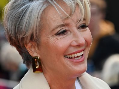 Emma Thompson attends the BFI London Film Festival Red Carpet for Roald Dahls Matilda The Musical on October 05, 2022 in London, England