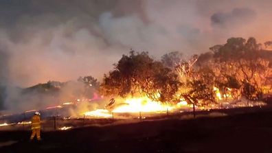 A massive fire burning on Kangaroo Island.