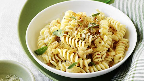 Fusilli with cauliflower ragu, sage and pecorino