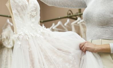 Wedding dress shopping bride