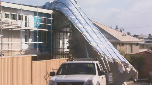 A roof was blown from a home in North Beach, with 50 metres of sheet metal sent flapping.