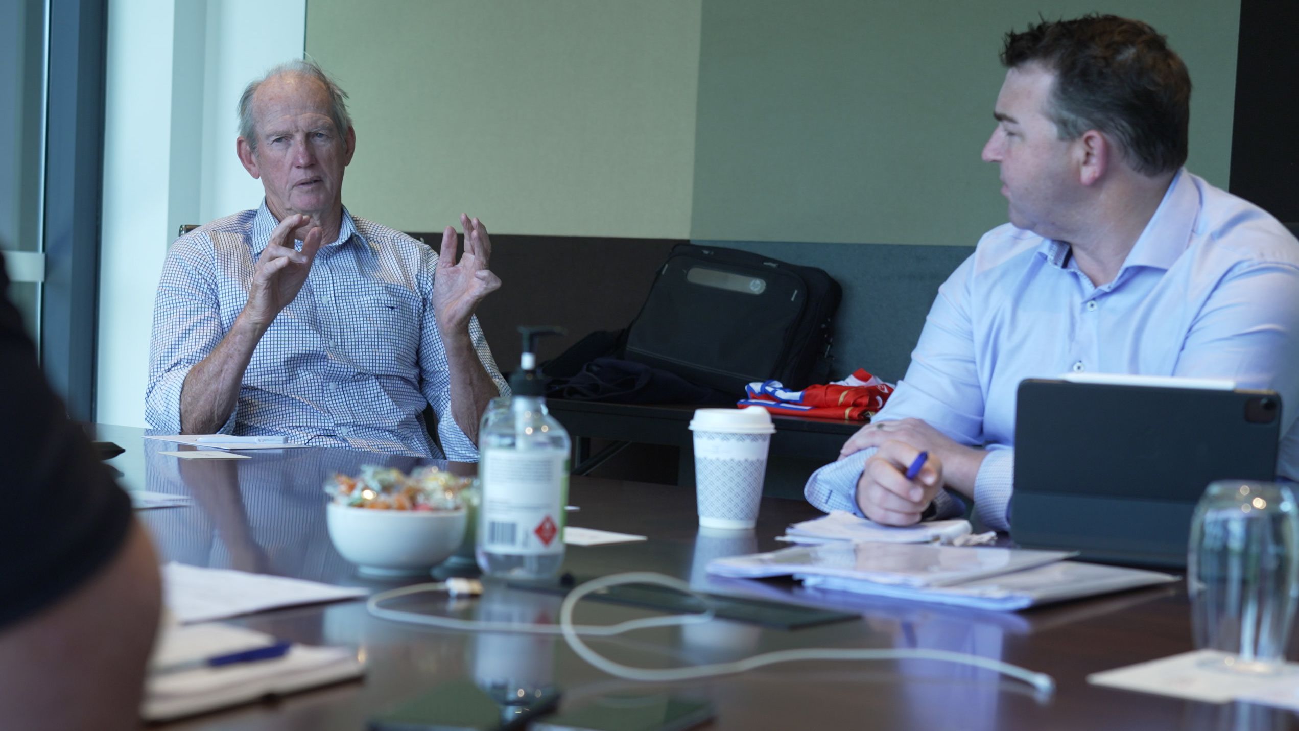 Dolphins coach Wayne Bennett and CEO Terry Reader, pictured in Stan Original&#x27;s documentary Dawn of the Dolphins.