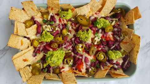 Recipe for veggie nachos.