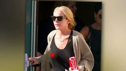 Lindsay Lohan goes braless for first day of community service