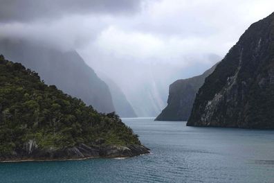 The eerie sight of Milford Sound in New Zealand.