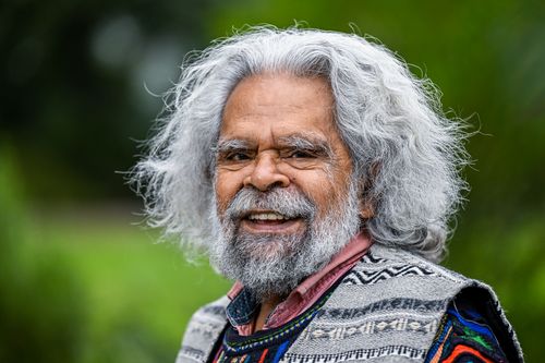 Uncle Jack Charles at the Stolen Generations Marker, Fitzroy.
